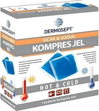Dermosept Sıcak Soğuk Termo Jel Kompres Buz Jel Termojel 13 x 26 cm Orta Boy
