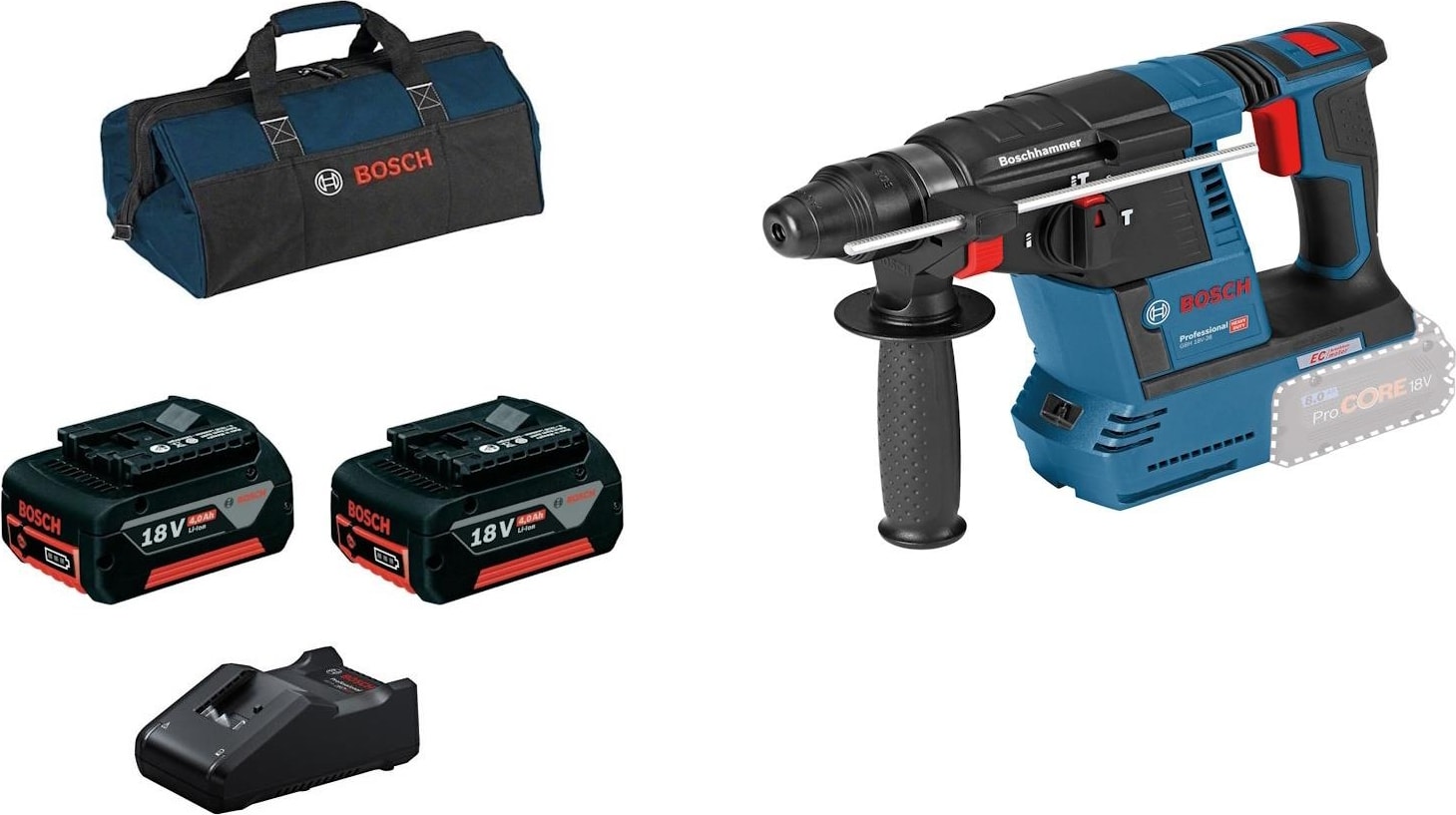 BOSCH Gbh 18V-26 2X4.0AH Çift Akülü Kırıcı Delici