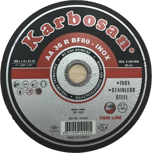KARBOSAN 180X1.9X22.23 Inox Kesme Taşı 5 Adet