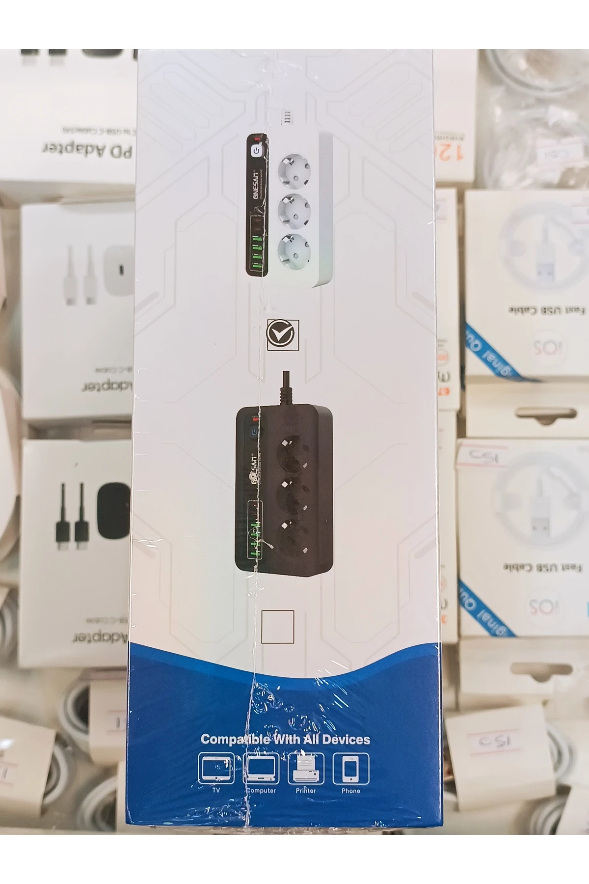 2 Type-c 3Usb ve 3 Çoklu Akıllı Priz