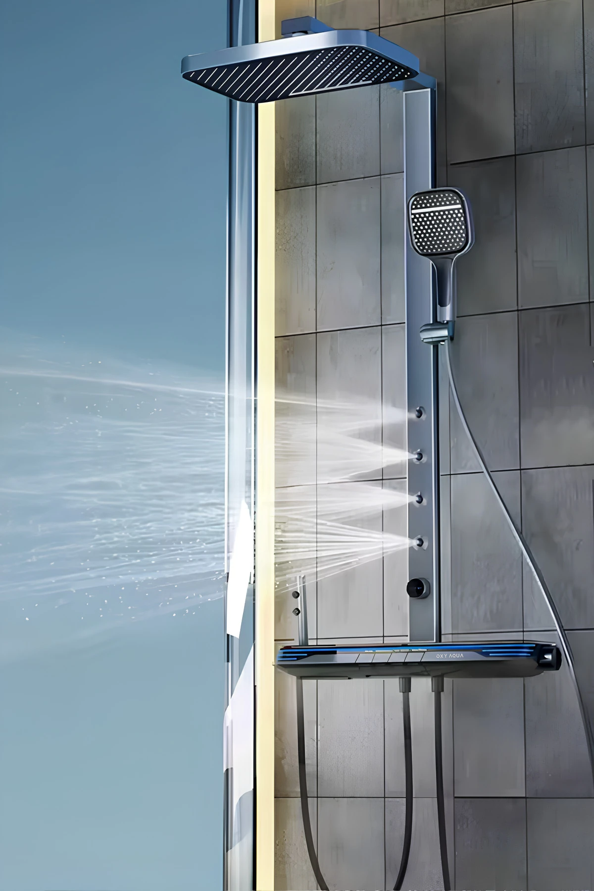 Comfort Akıllı Robot Duş seti - Piyano Dijital Led Göstergeli Termostatik Tepe Duş Seti