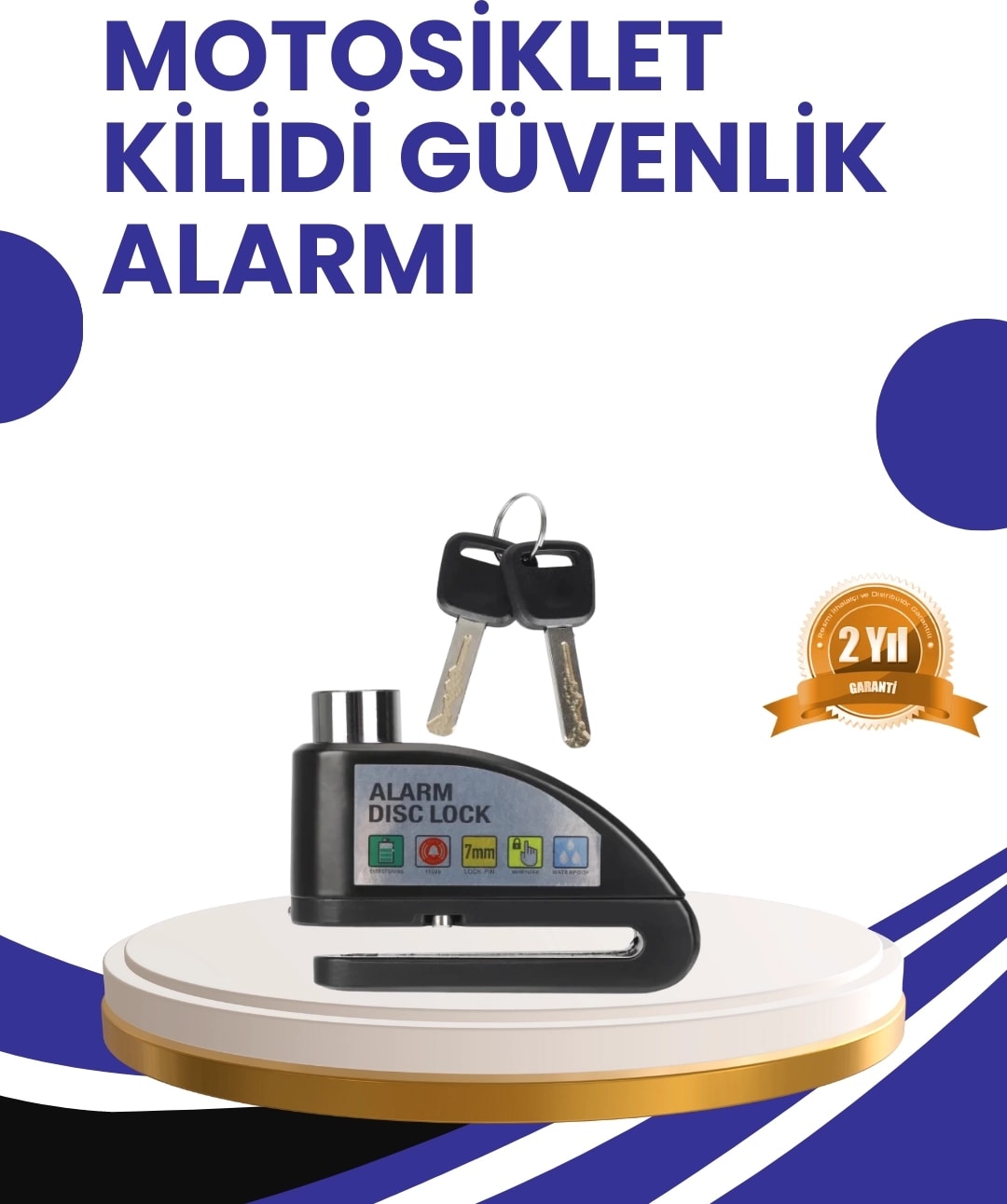 Taşınabilir Alarm Disk Kilidi Motosiklet Scooter Bisiklet Güvenlik