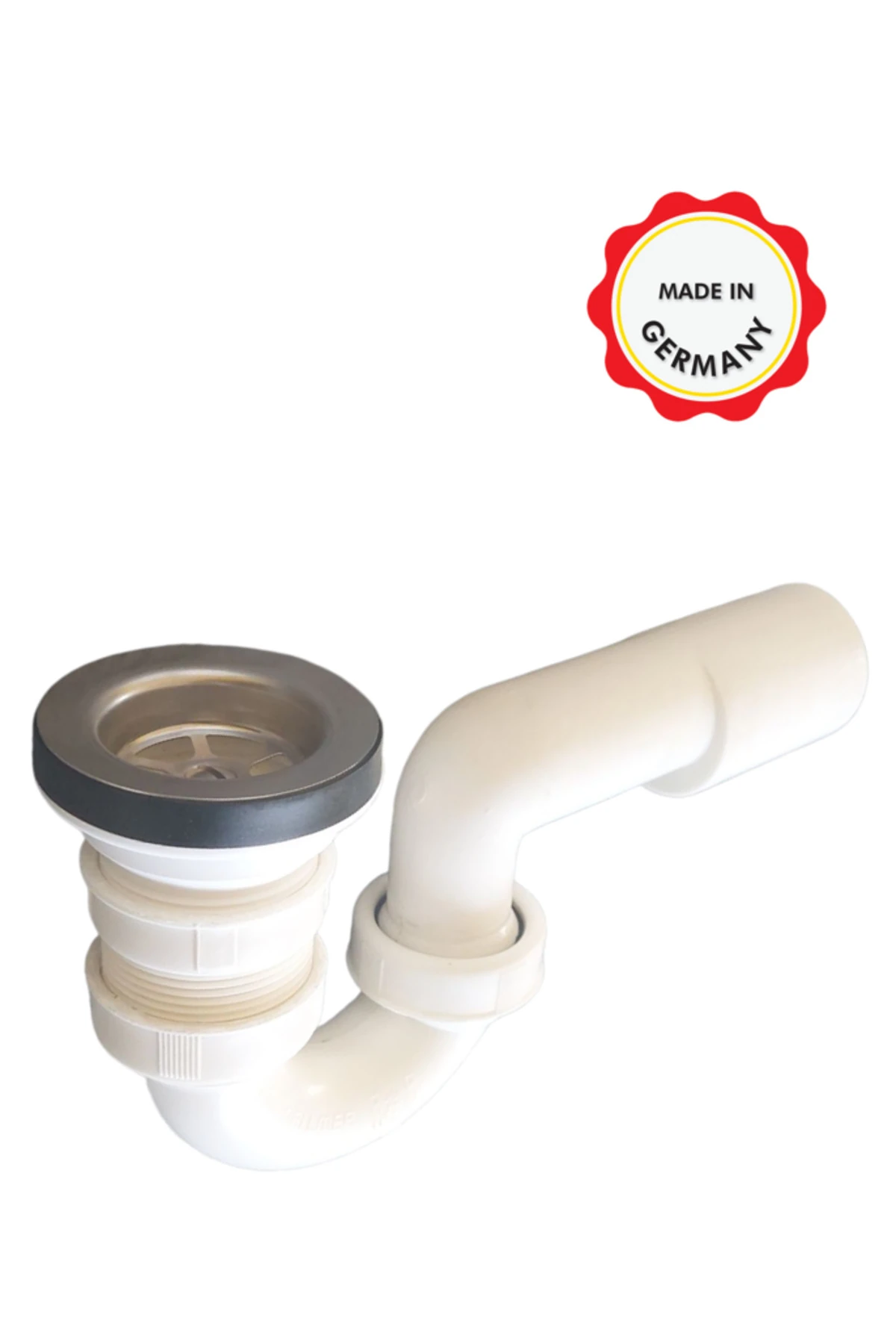 Duş sifonu, bide sifonu, küvet sifonu, paslanmaz çelik delikli süzgeçli, koku önleyici gider borulu