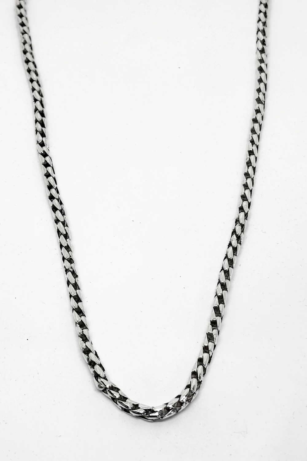 Tilki Kuyruğu Gümüş Zincir Kolye Model2 45CM