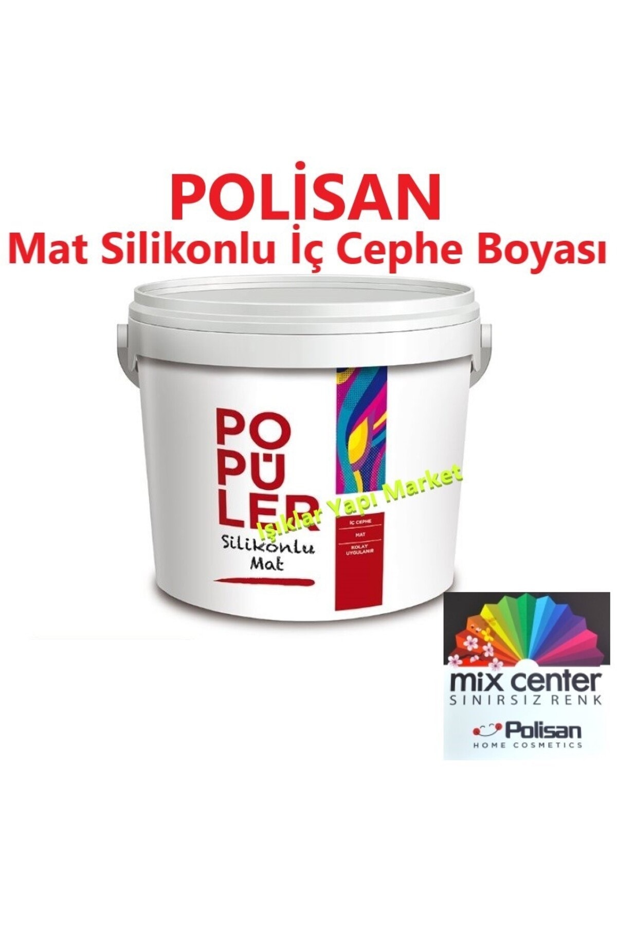 POLİSAN Popüler Silikonlu-iç Cephe Duvar Boyası--masum Gri