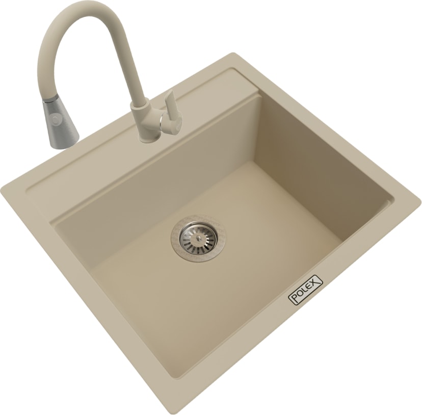 Cristalüx Granit Eviye P-08+Spiralli Bej