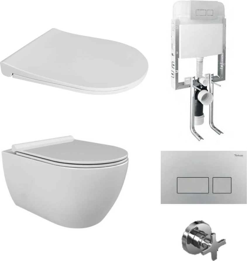 City Rimless Kanalsız Asma Klozet Gömme Rezervuar Tam Set