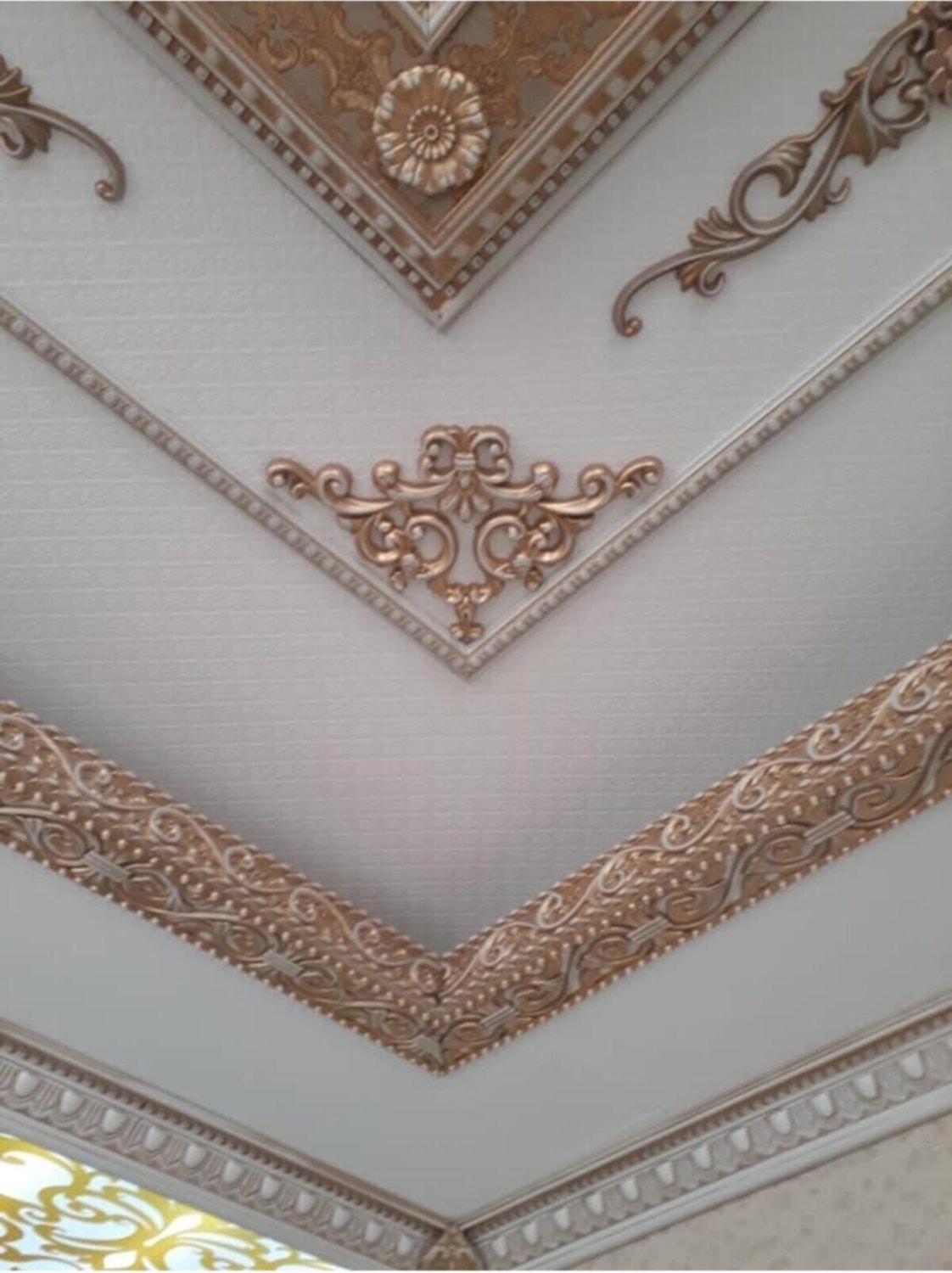 Gri Boyanabilir Saray Tavan Çıta Bordür 8cm x 100CM, Şık ve Kolay Uygulamalı Dekorasyon.