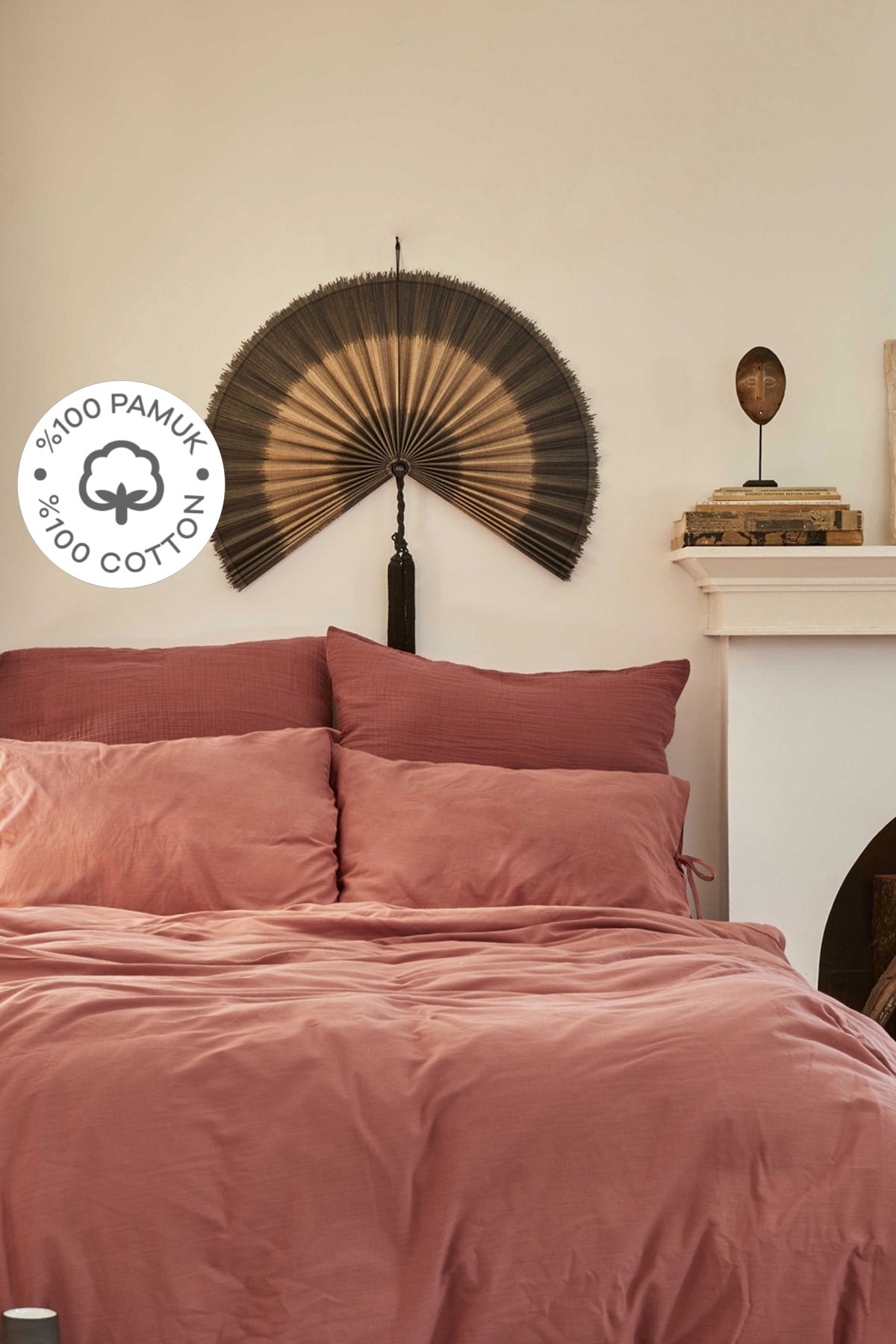 4 Element Terracotta %100 Pamuk Tek Kişilik Nevresim Takımı Ateş