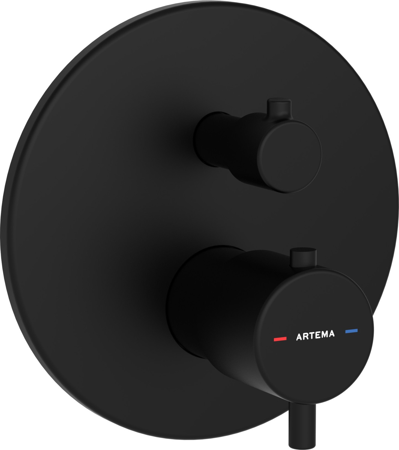 Root Round A4325836 Ankastre termostatik Banyo Bataryası, Mat Siyah