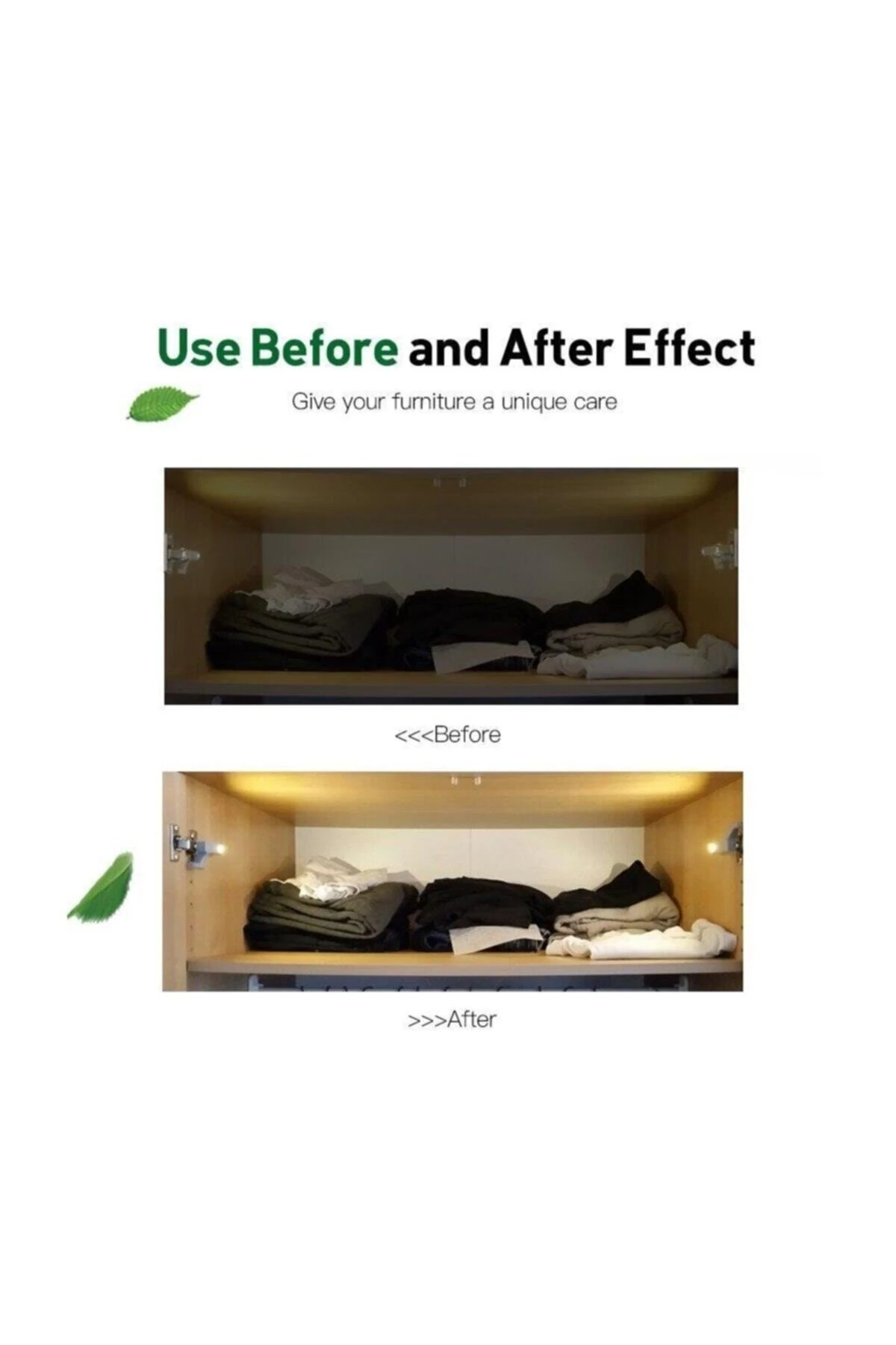 "5 Adet" Üç Ledli Menteşe Üzeri Dolap Içi Sensörlü Dekoratif Aydınlatma (1 Adet + Pil)