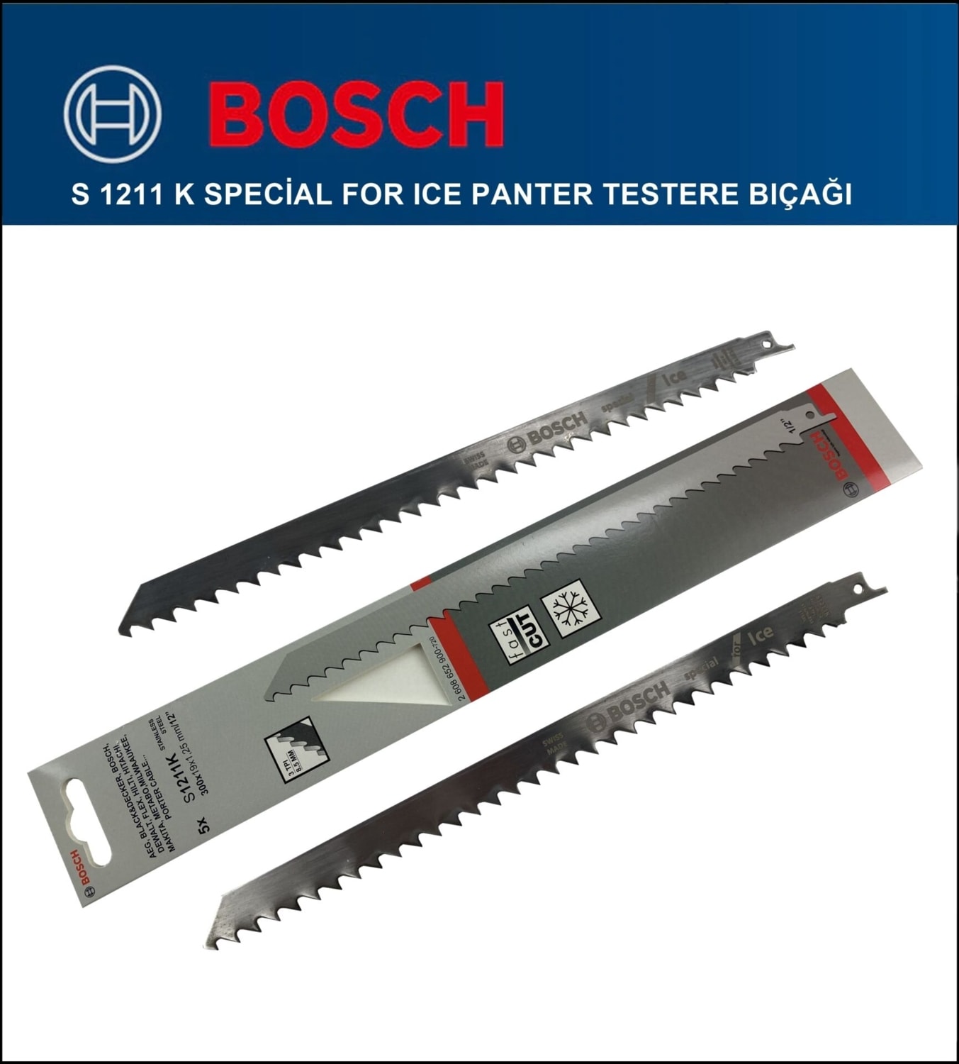 BOSCH - Tilki Kuyruğu Bıçağı S 1211 K - Buz ve Kemik Kesme 2 608 652 900 2'li Paket