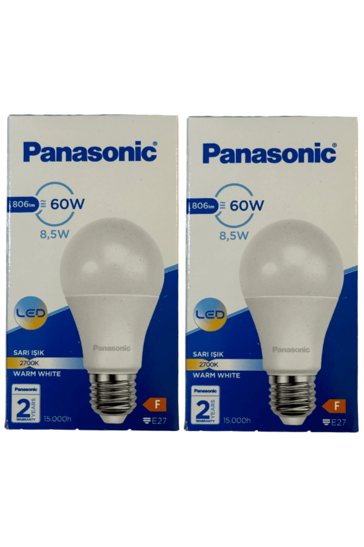 8,5W (60W) 2700K (Sarı Işık) E27 Duylu Led Ampul (2 Adet)