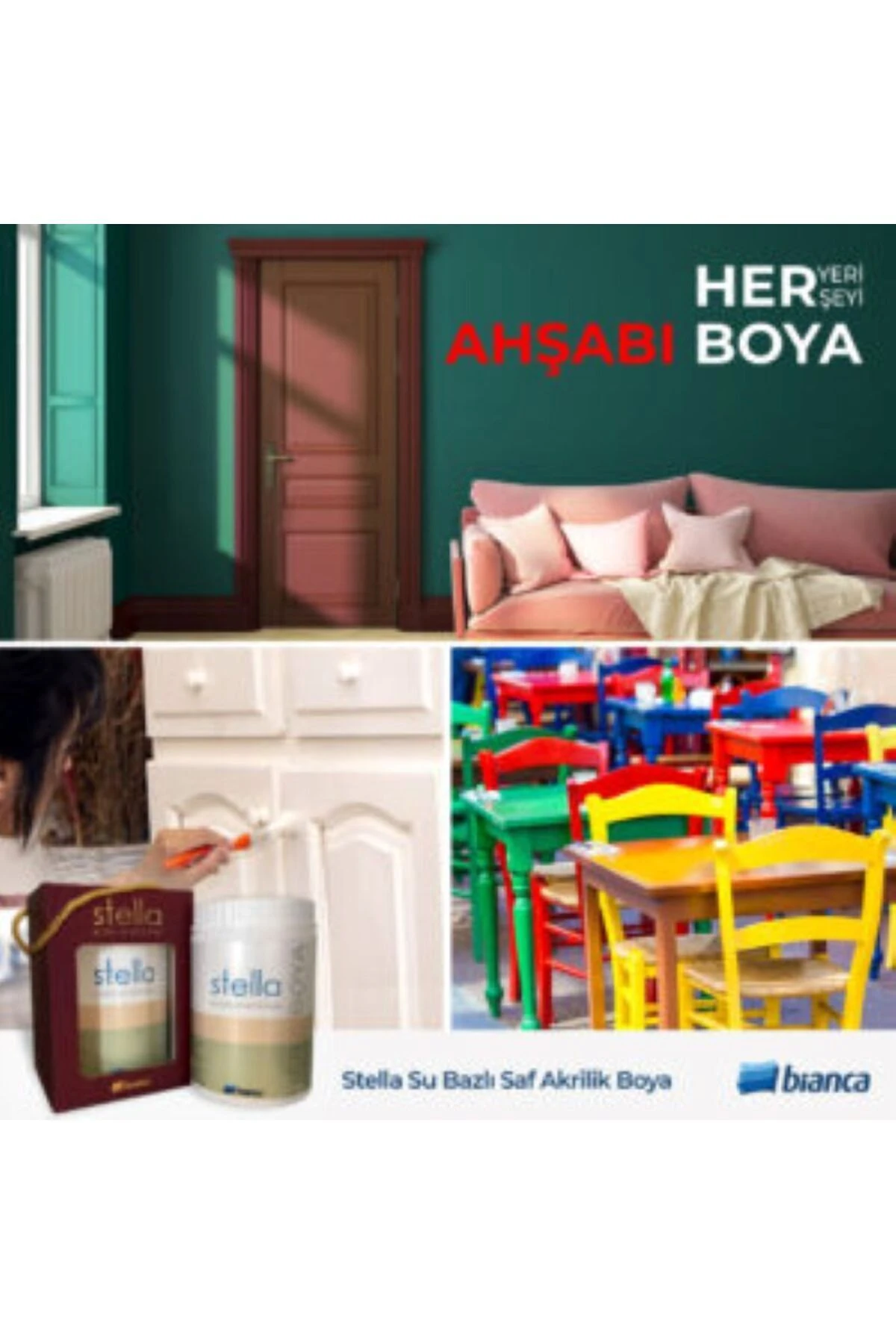 BİANCA STELLA SU BAZLI SAF AKRİLİK YENİ NESİL DÖNÜŞÜM BOYASI  RAL-9003