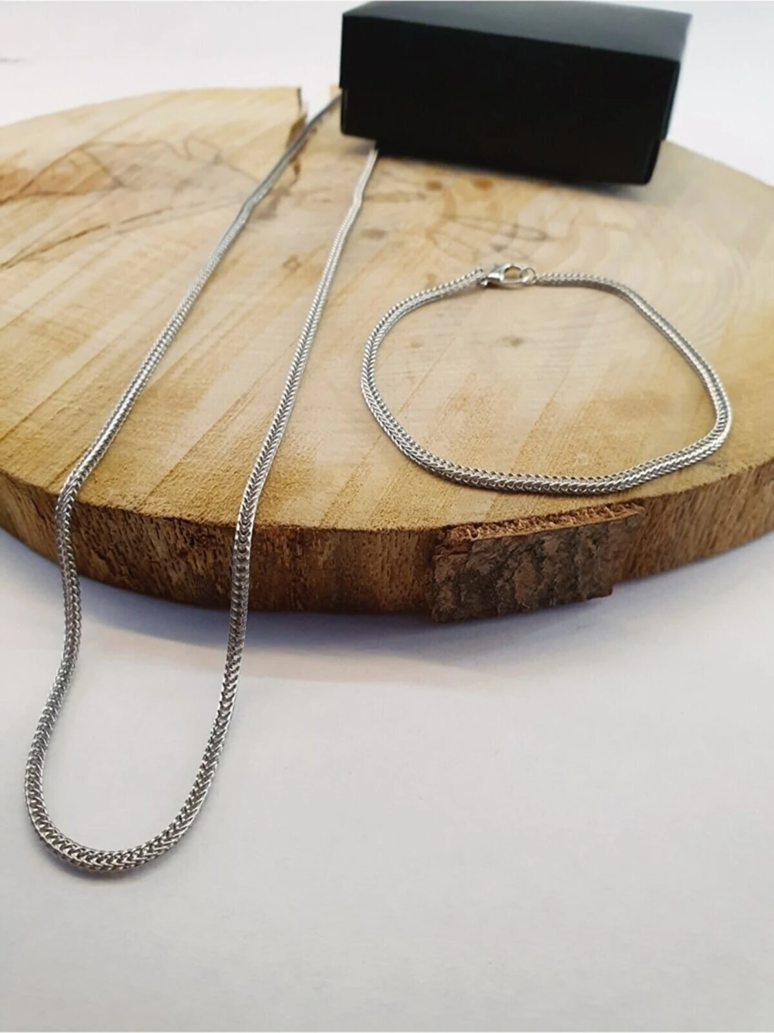 Tilki Kuyruğu Model Zincir Kolye ve Bileklik Seti