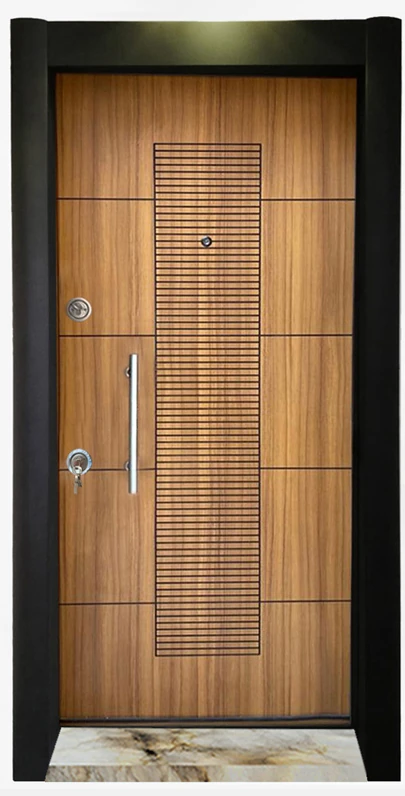 Ahşap Desenli Çelik Kapı Sağ Açılım