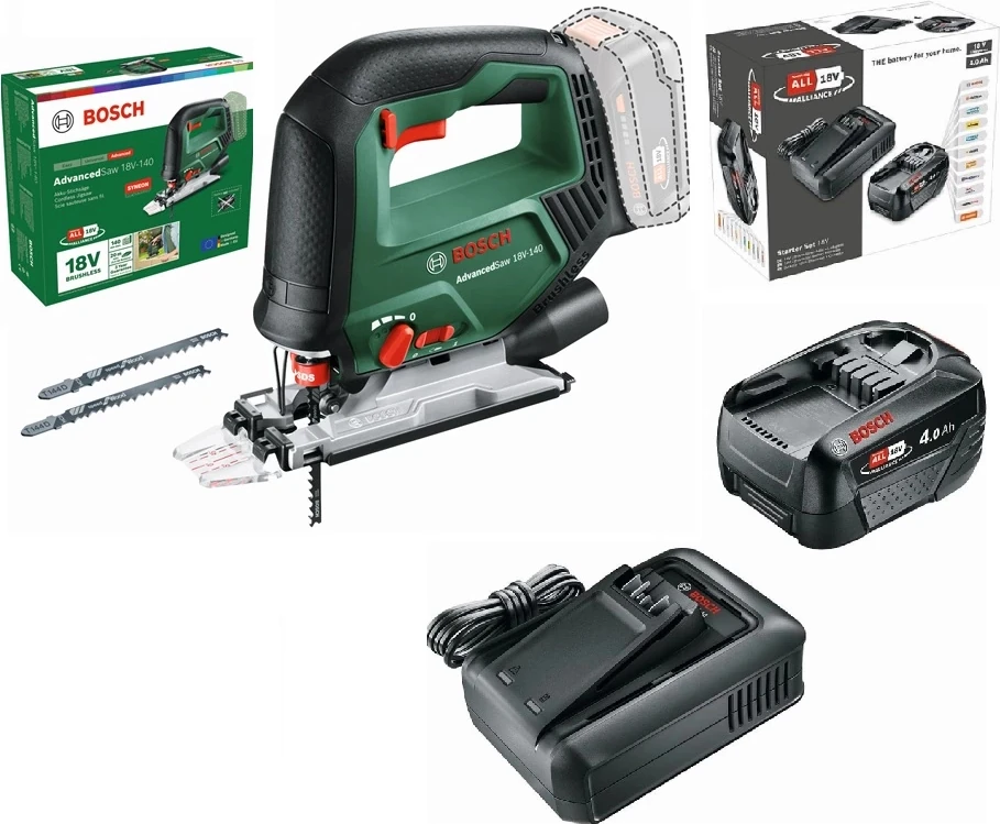 Advanced Saw 18V-140 Solo Dekupaj Testere 0603013000 +  18V 4AH Akü + Şarj Aleti 1600A031T6