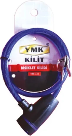 Ymk Eko Çelik Halatlı, Izoleli Bisiklet Kilidi - 8mm, 65 cm