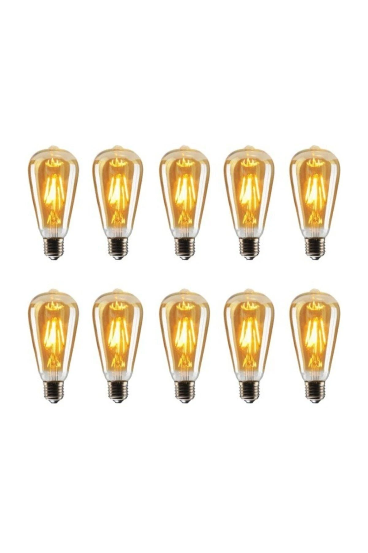 St64 Flamanlı Rustik Led Ampul 10'lu Dekoratif Vintage Aydınlatma St64 10lu