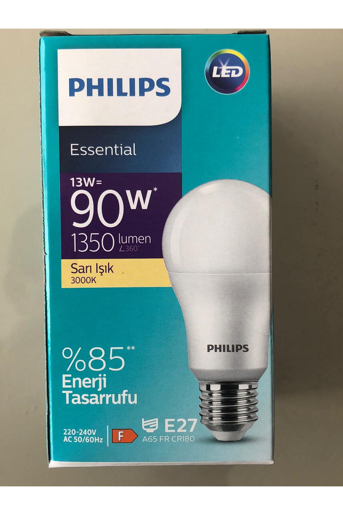 6 ADET PHİLİPS  13W=90W 1350 LÜMEN LED LAMBA 3000 KELVİN SARI