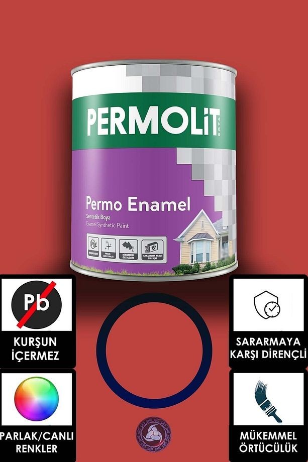 Permo Enamel Sentetik Yağlı Boya -alüminyum-ahşap-demir-metal- 2,5 L Bayrak Kırmızı
