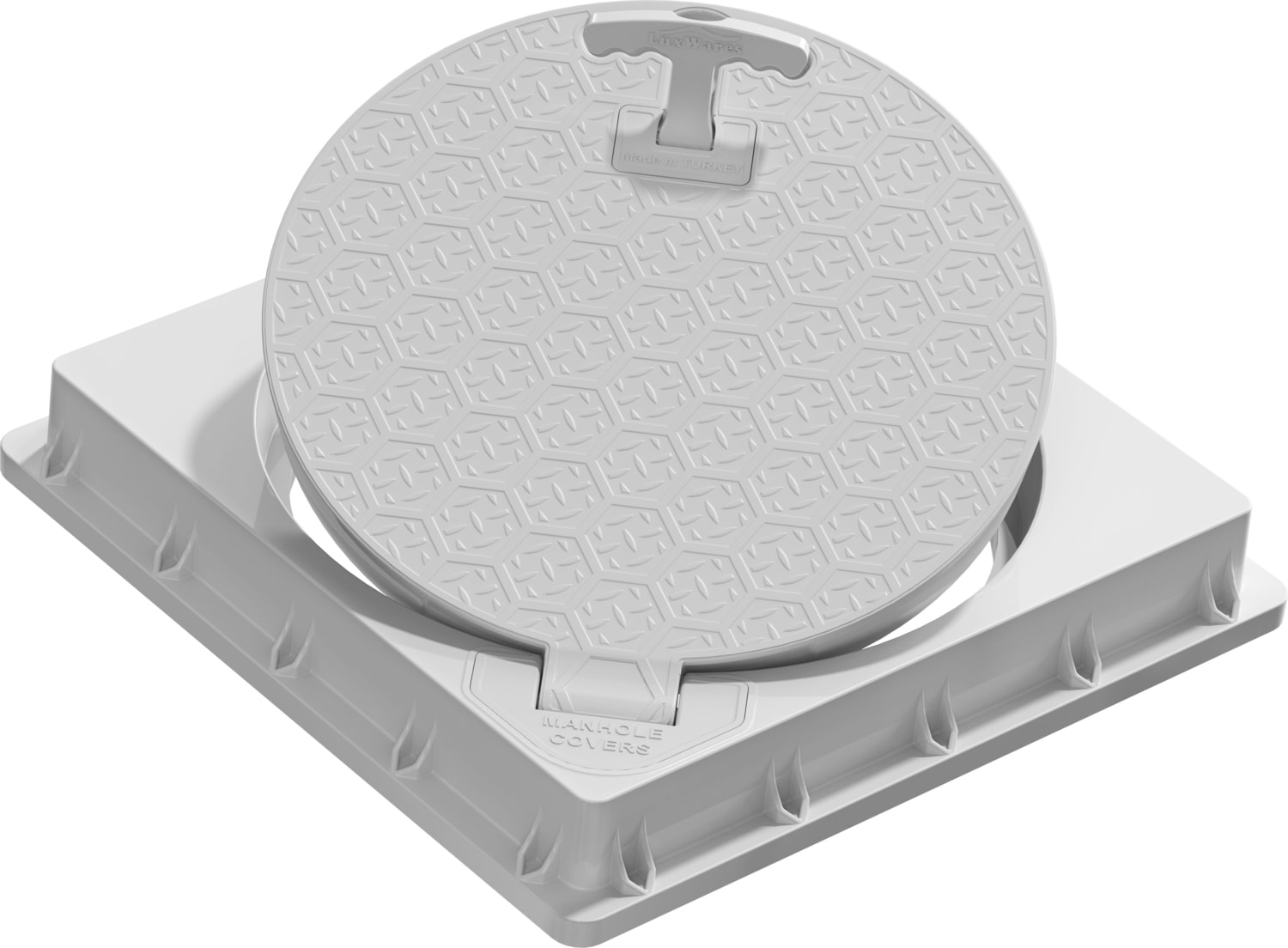 40X40 Menteşeli Plastik Rögar Kapağı / Çerçeve + Düz Kapak