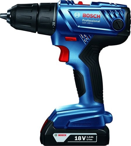 BOSCH GSR 180-LI Professional 2x2.0Ah Çift Akülü Vidalama Makinesi + 23 Parça Set