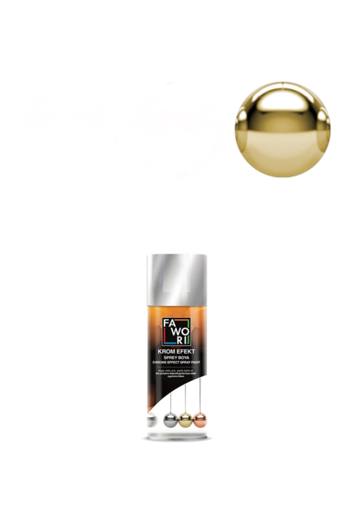 Krom Efekt Sprey Boya 400 Ml, Renk: Altın