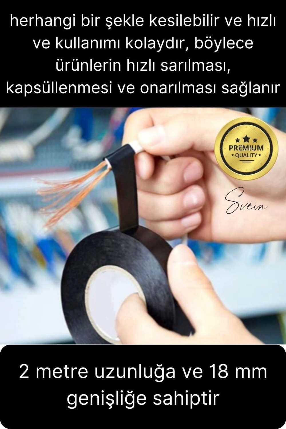 15 Ad. 20 mt Yalıtım Izole Pvc Elektrik Bandı Su Geçirmez Sızdırmaz Koruma Bant Siyah