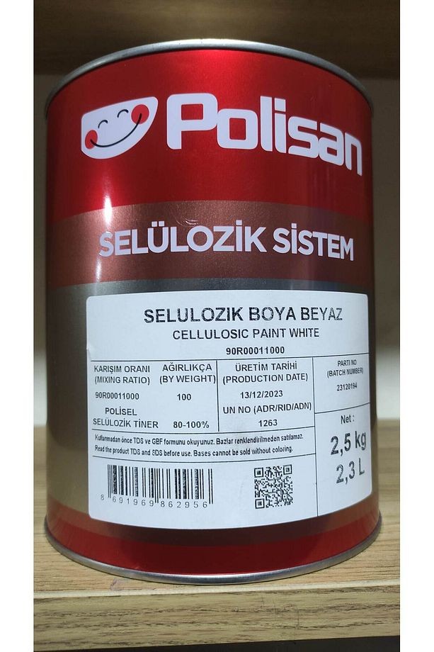 SELÜLOZİK BOYA BEYAZ 2,3l (2,5kg) YENİ MODEL