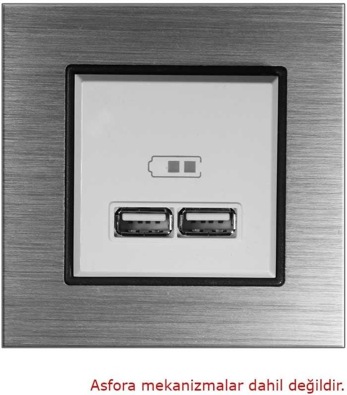 Asfir Schneider Asfora Serisine Özel Tekli Gümüş Alüminyum Anahtar Priz Çerçevesi