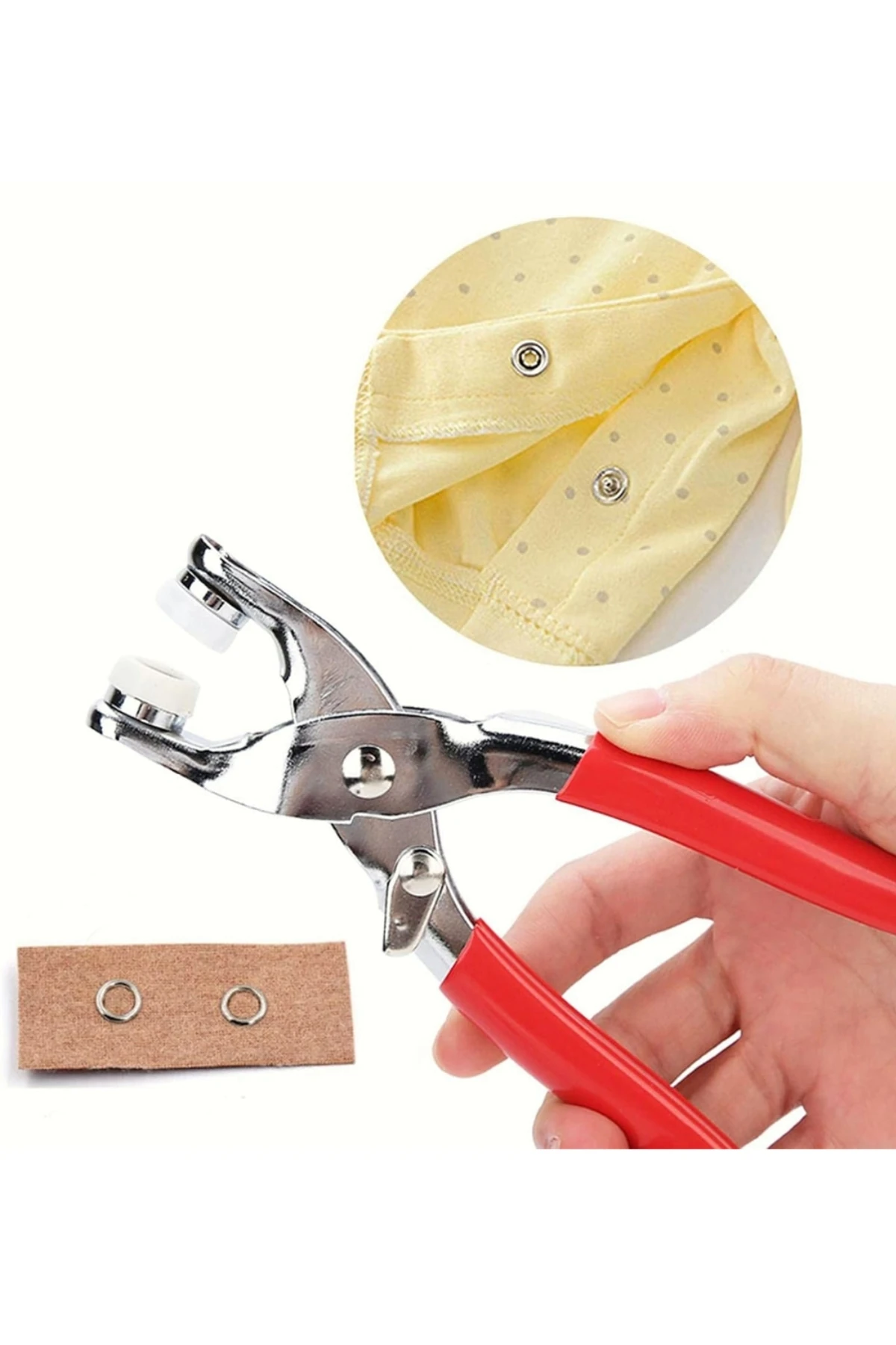 Paslanmaz Çelik Çıtçıt ve Metal Düğme Basma Montaj Sıkıştırma Pensesi Makinası Aleti Aparatı