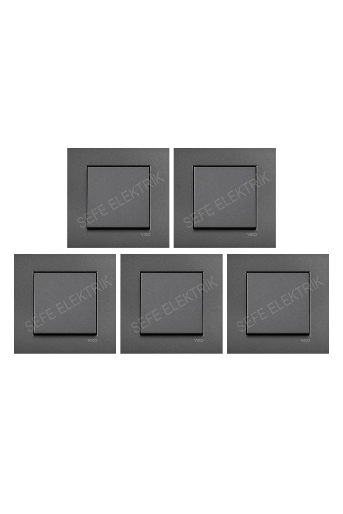Viko Novella Füme Anahtar 5 Adet Çerçeve Dahil