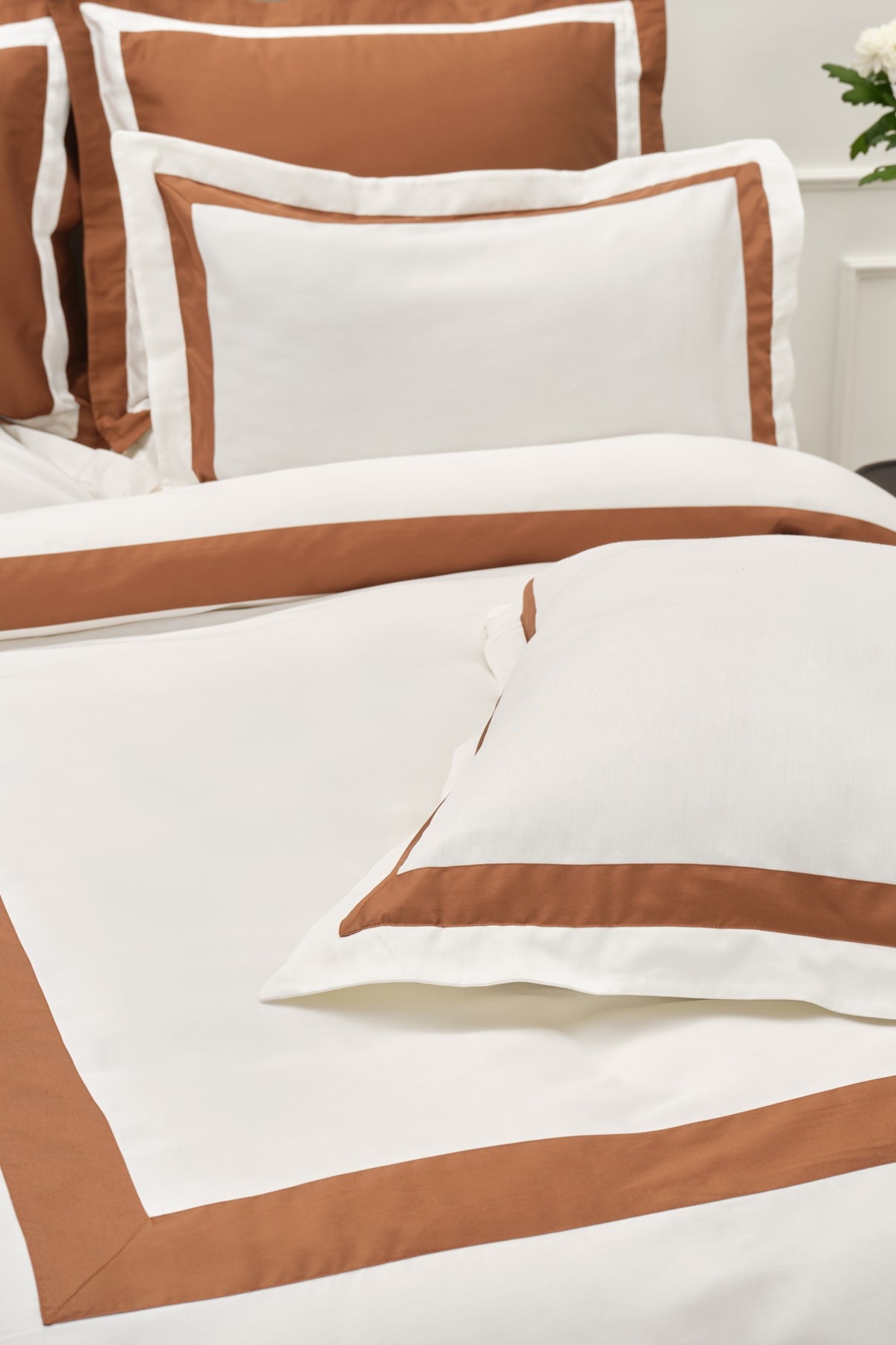 White Col Porto Gold Çift Kişilik Percale Nevresim Takımı