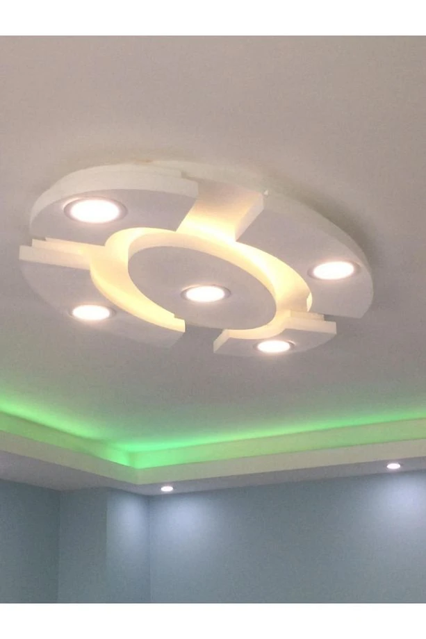 Kartonpiyer Stropiyer Ledli Spotlu Tavan Göbeği Oval 64 cm