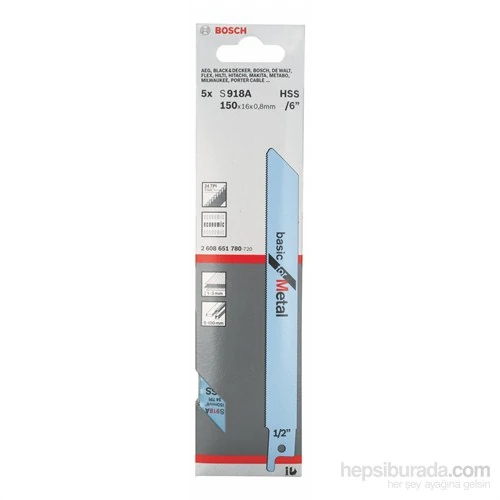 - Basic Serisi Metal İçin Tilki Kuyruğu Bıçağı S 918 Af - 5'Li Paket