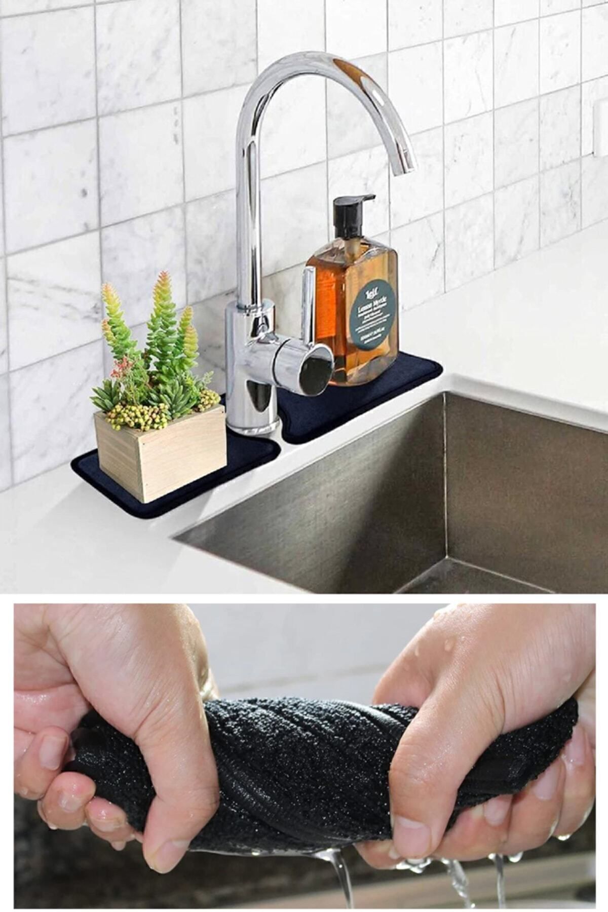 Evye Mutfak Lavabo Bataryası Musluk Altı Su Emici Matı Su Sızdırmaz Önleyici Mat