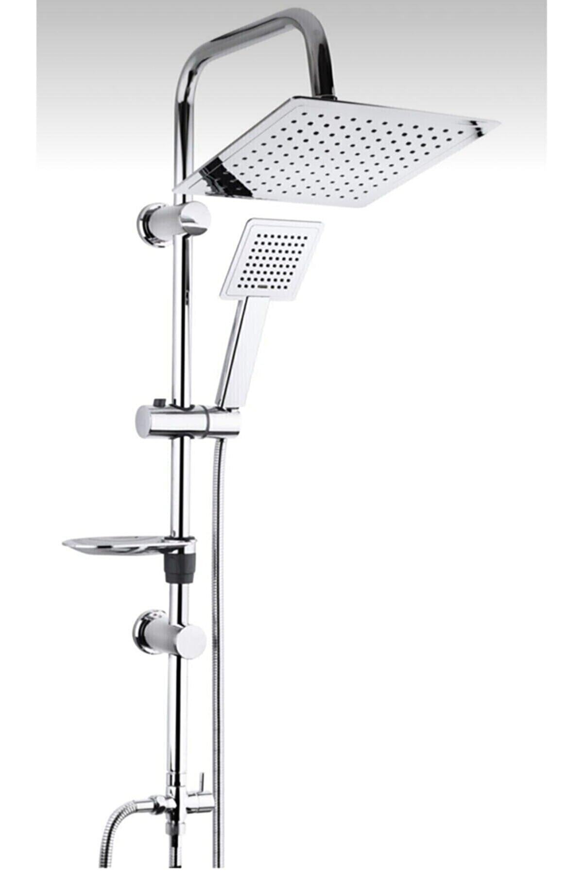 Beyazsu Krom Lüx Tepe Yağmurlama Duş Banyo Seti Robotu Prinç Yönlendiricili Kireç Öneleyicili