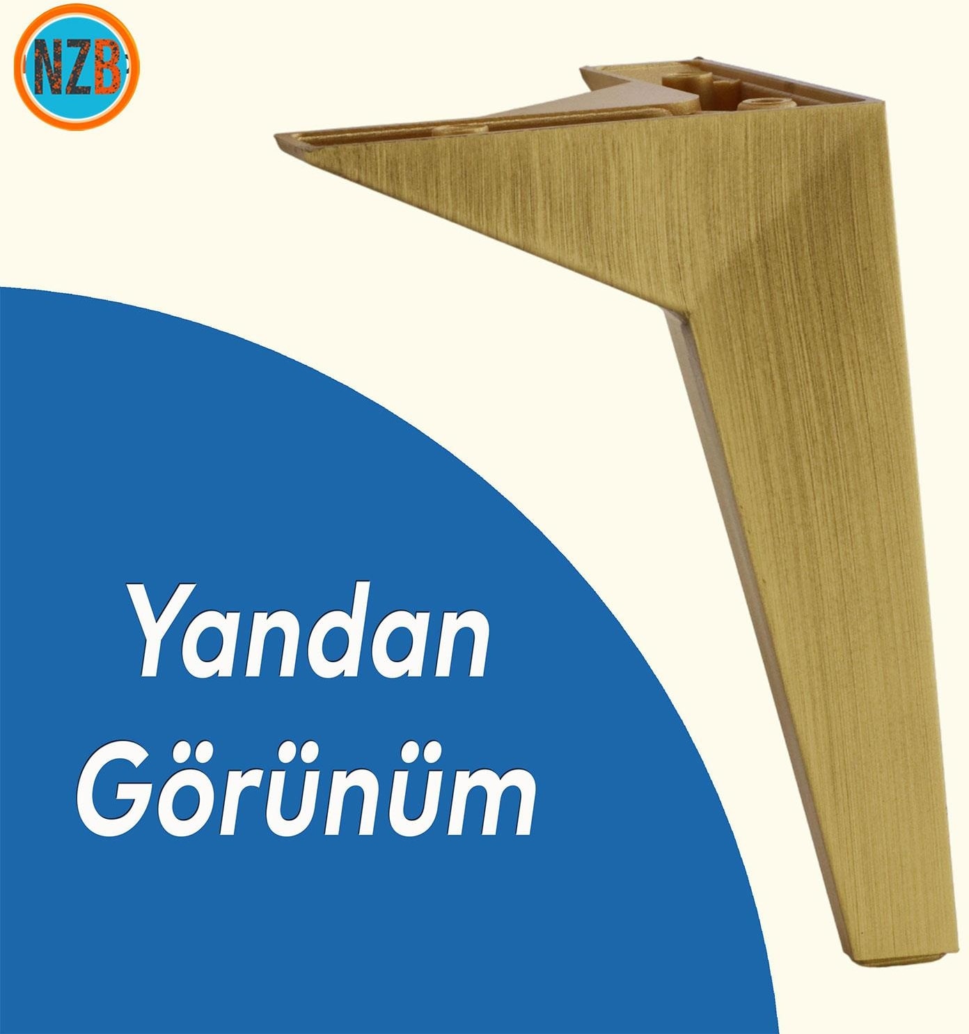 Mobilya Kanepe Sehpa Tv Ünitesi Baza Koltuk Ayağı Çekyat Sarı Gold Altın Eskitme 23 cm Ayak