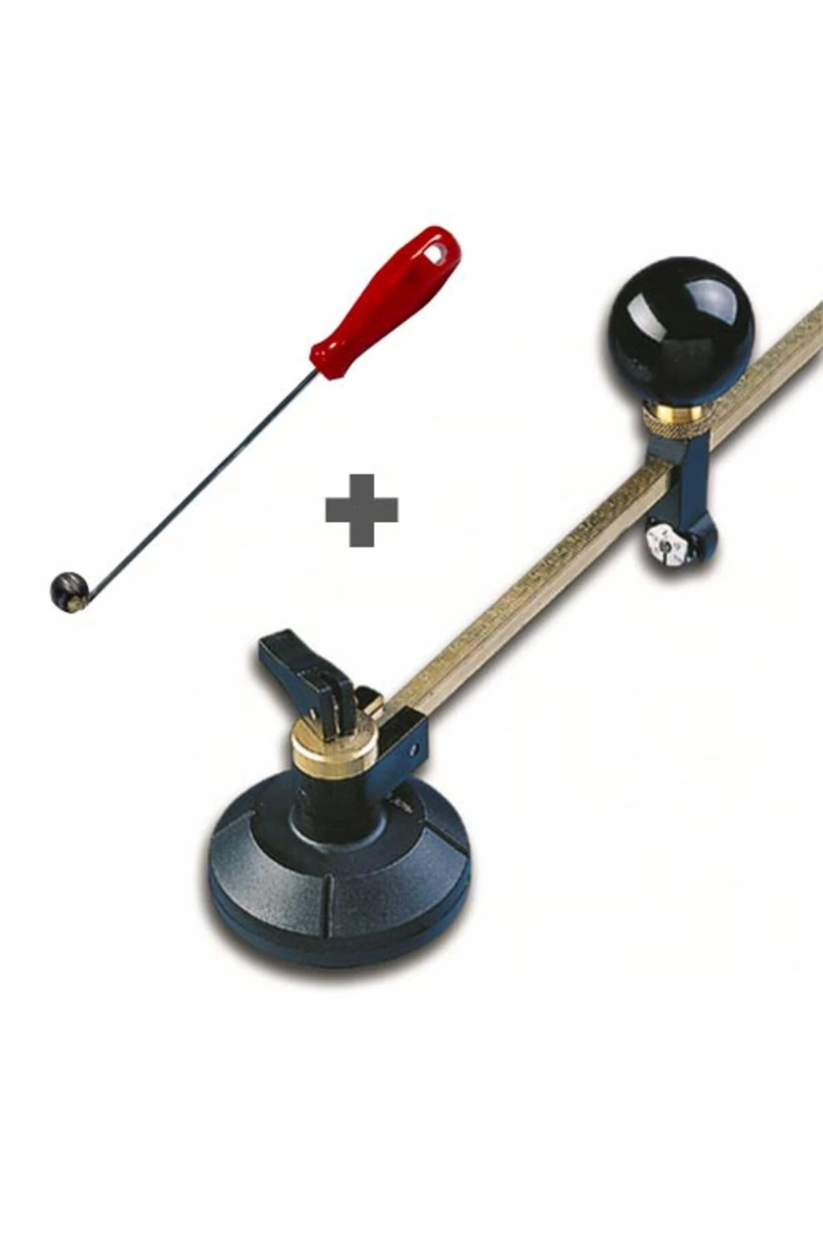 Menfez Açma Seti - Cam Kesme Pergeli 40 cm + Küre Cam Tokmağı