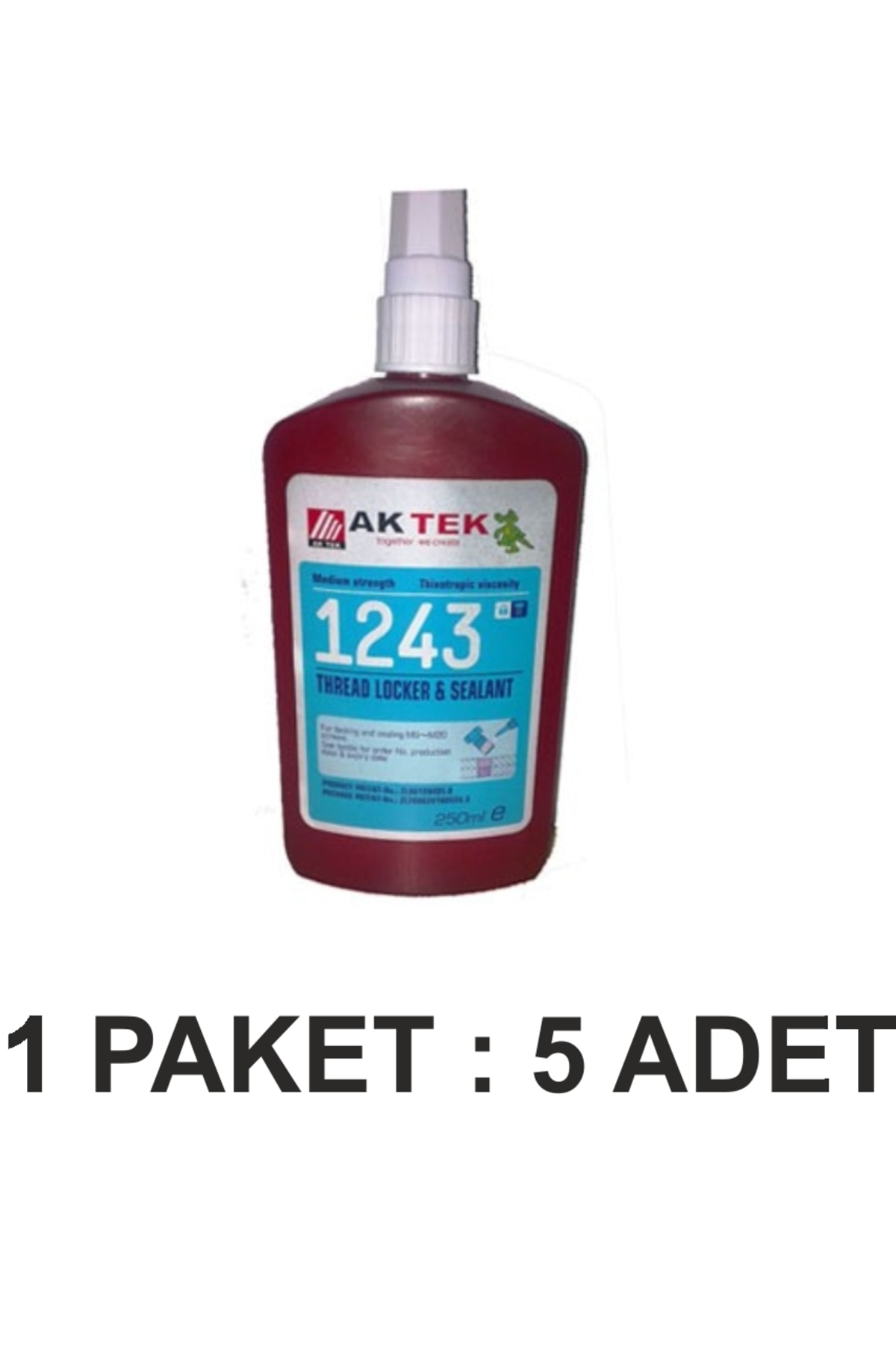 AK TEK 250 ML SIVI YAPI?TIRICI MACUN DOĞALGAZ & SU PAKET 5 Li