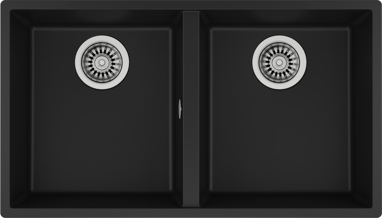 SQUARE 760 TG BLACK Tezgahaltı Granit Eviye Siyah 76 cm 115260024