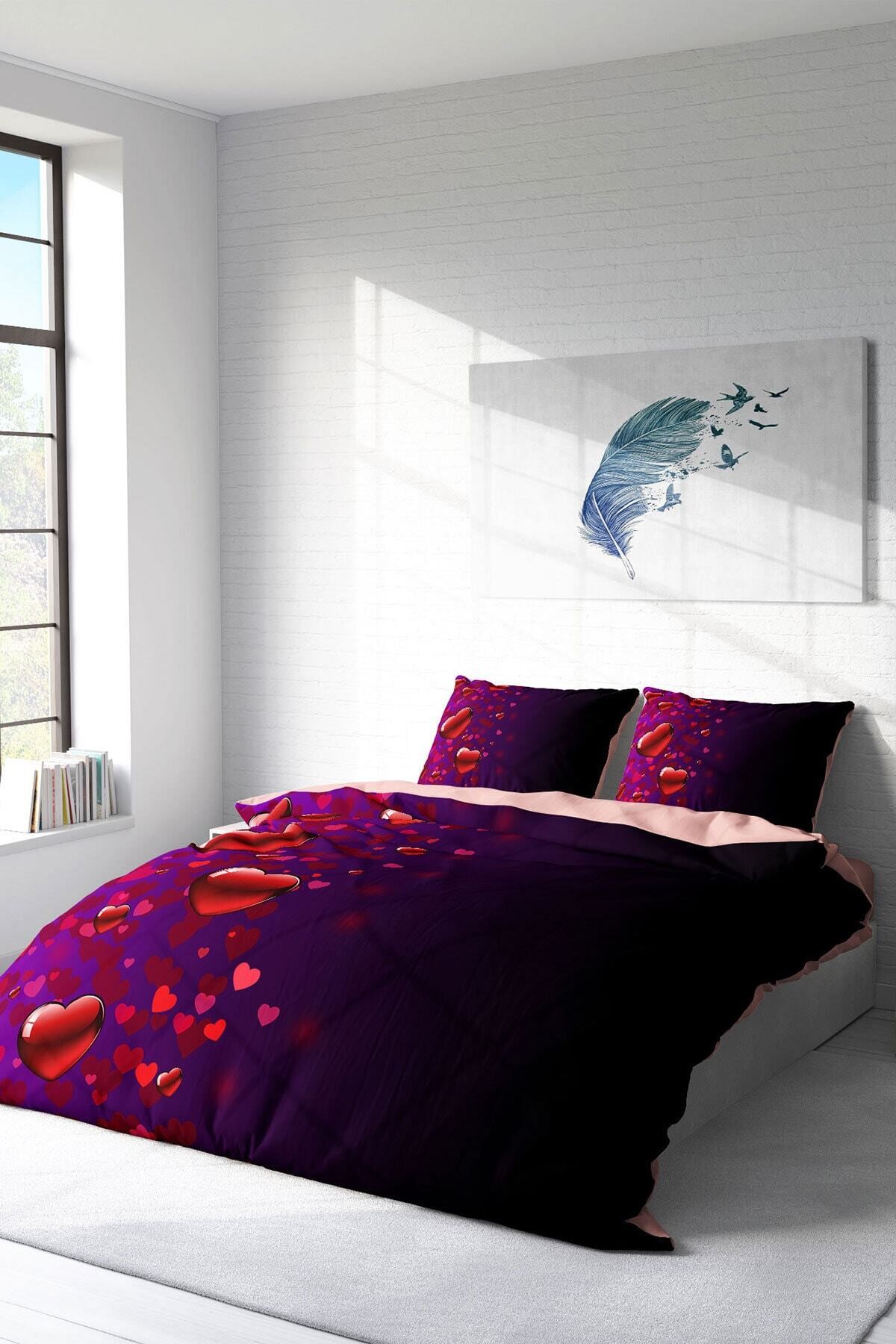 Kıng Sıze Sevgililer Günü V 3d Çift Kişilik Nevresim Takımı 220x240cm
