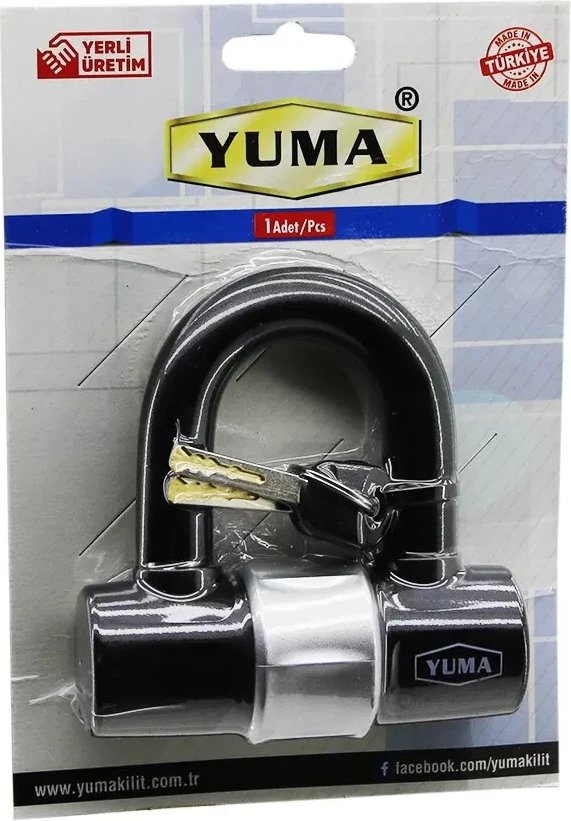 Çok Amaçlı Çelik - U Bar - Kelepçe Disk Anahtarlı Asma Kilit (4172)