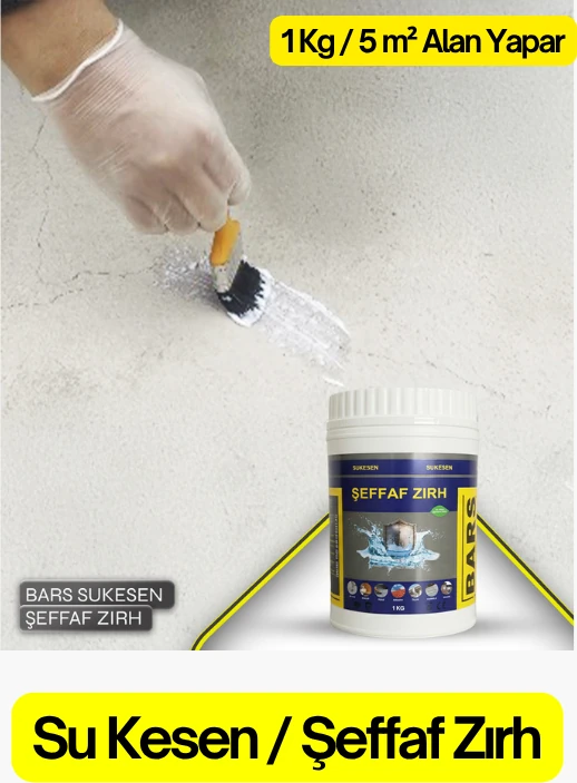 Su Kesen Şeffaf Zırh Su Yalıtımı–kılcal Çatlak Doldurur, Kiremit, Shingle, Ahşap, Beton ve Şap Için 1 kg