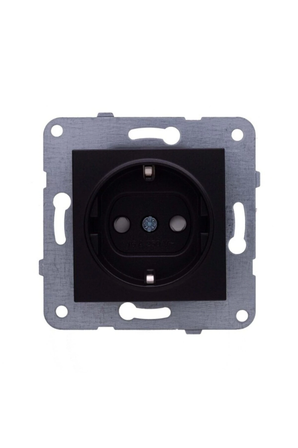 Novella Çocuk Korumalı Topraklı Priz Çerçevesiz ( Siyah ) (AYNI GÜN KARGO)