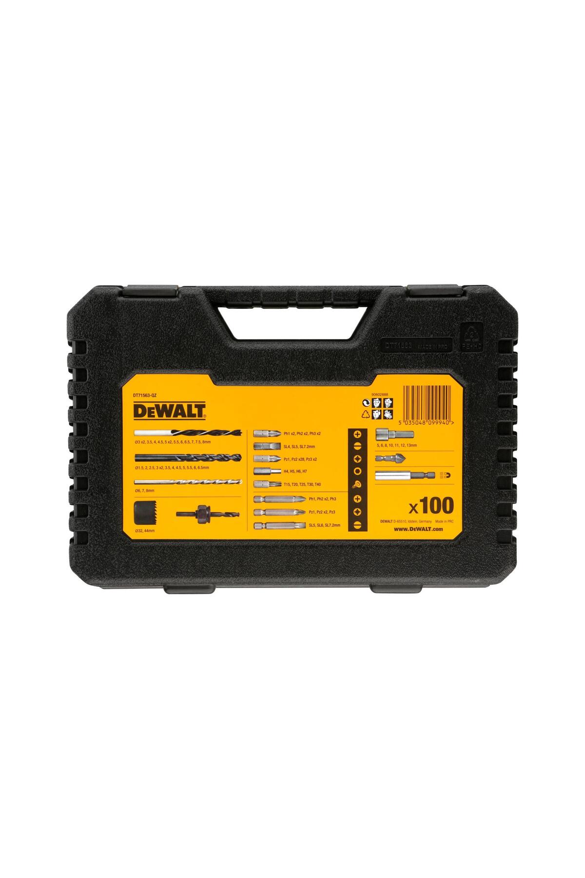 Dt71563-qz 100 Parça Metal, Ahşap, Duvar, Vidalama, Testere Matkap Ucu Seti