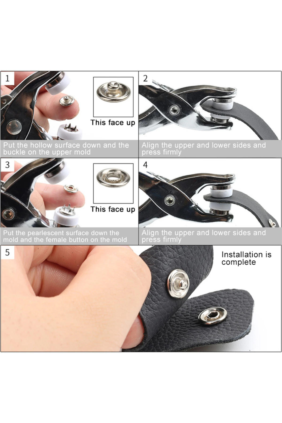 Metal Çıtçıt Düğme Pensesi- 100 Adet Çıtçıt Düğmesi Seti-metal Düğme Yapma Pensesi Ve Düğmesi