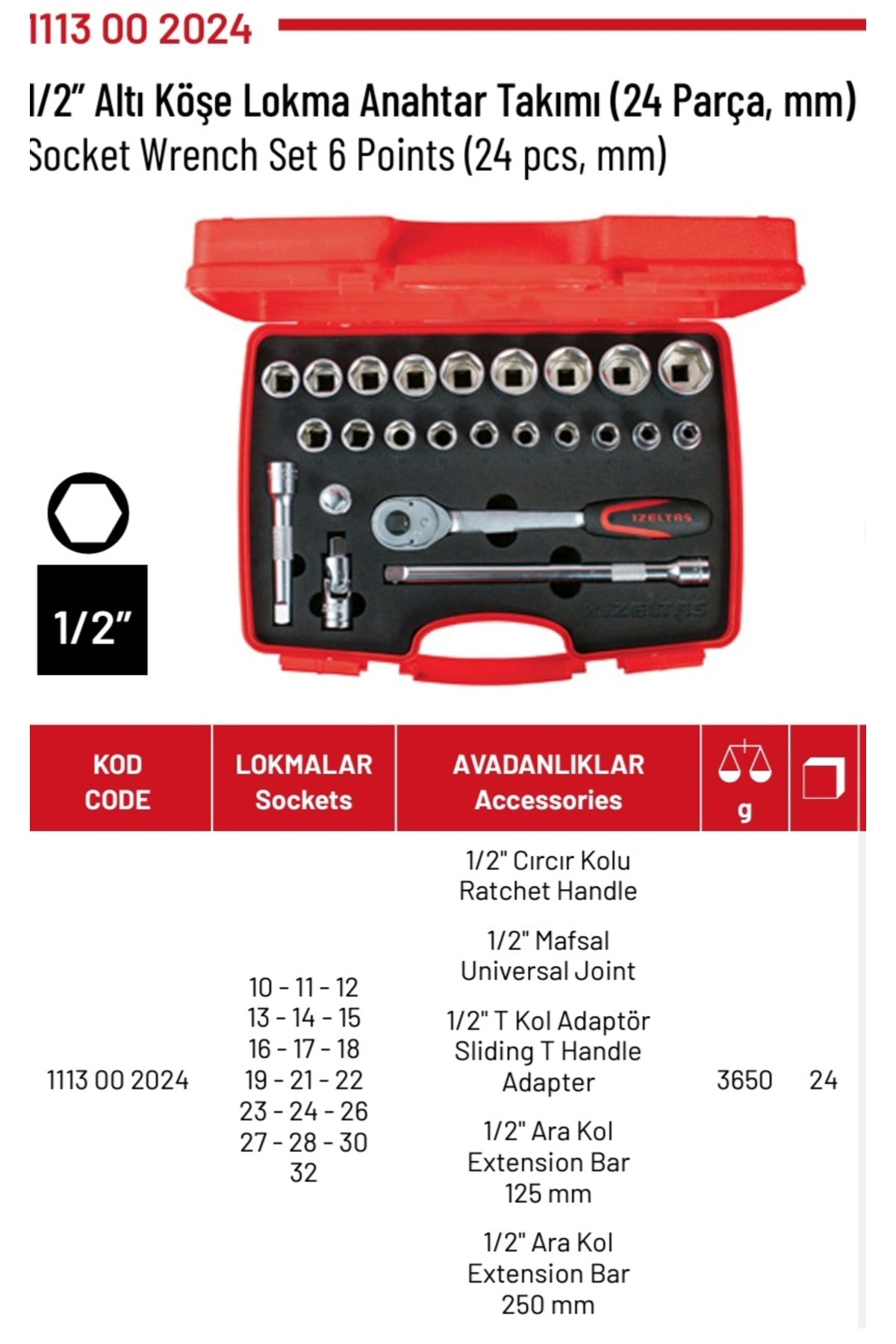 Lokma Takımı 1/2 Altı Köşe (24 Parça)