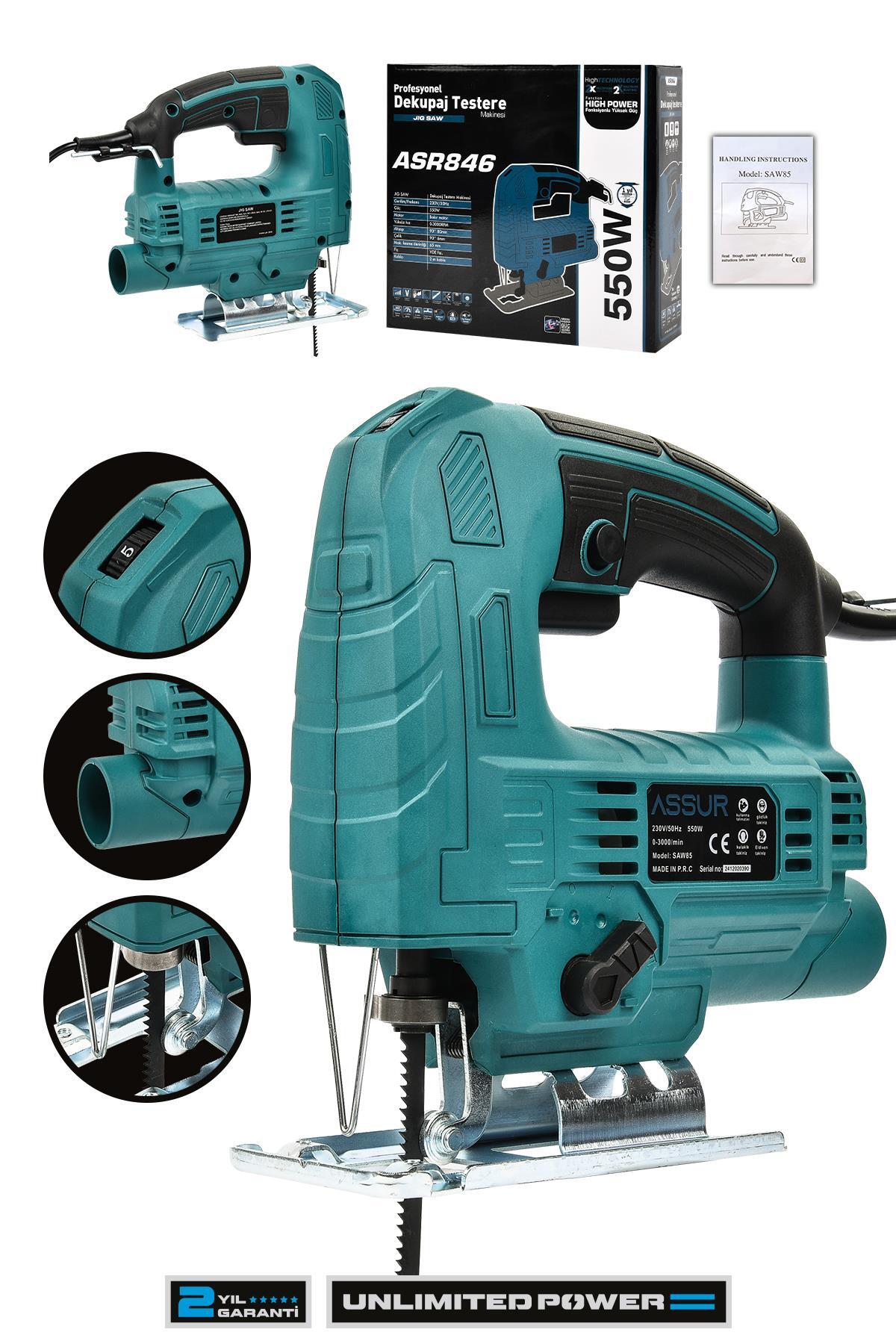 Profesyonel 550w Devir Ayarlı Dekupaj Testere Makinesi